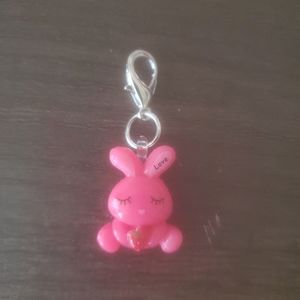 Pink Bunny Planner Clip on Charm